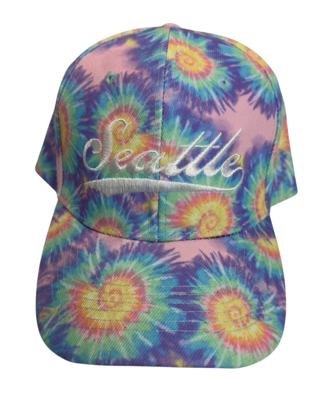 Seattle Pastel Tie-Dye Spiral Baseball Cap 
Size OS